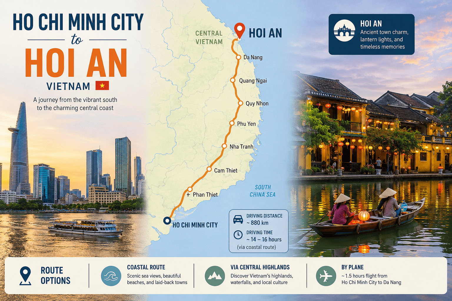 ho chi minh city to hoi an vietnam